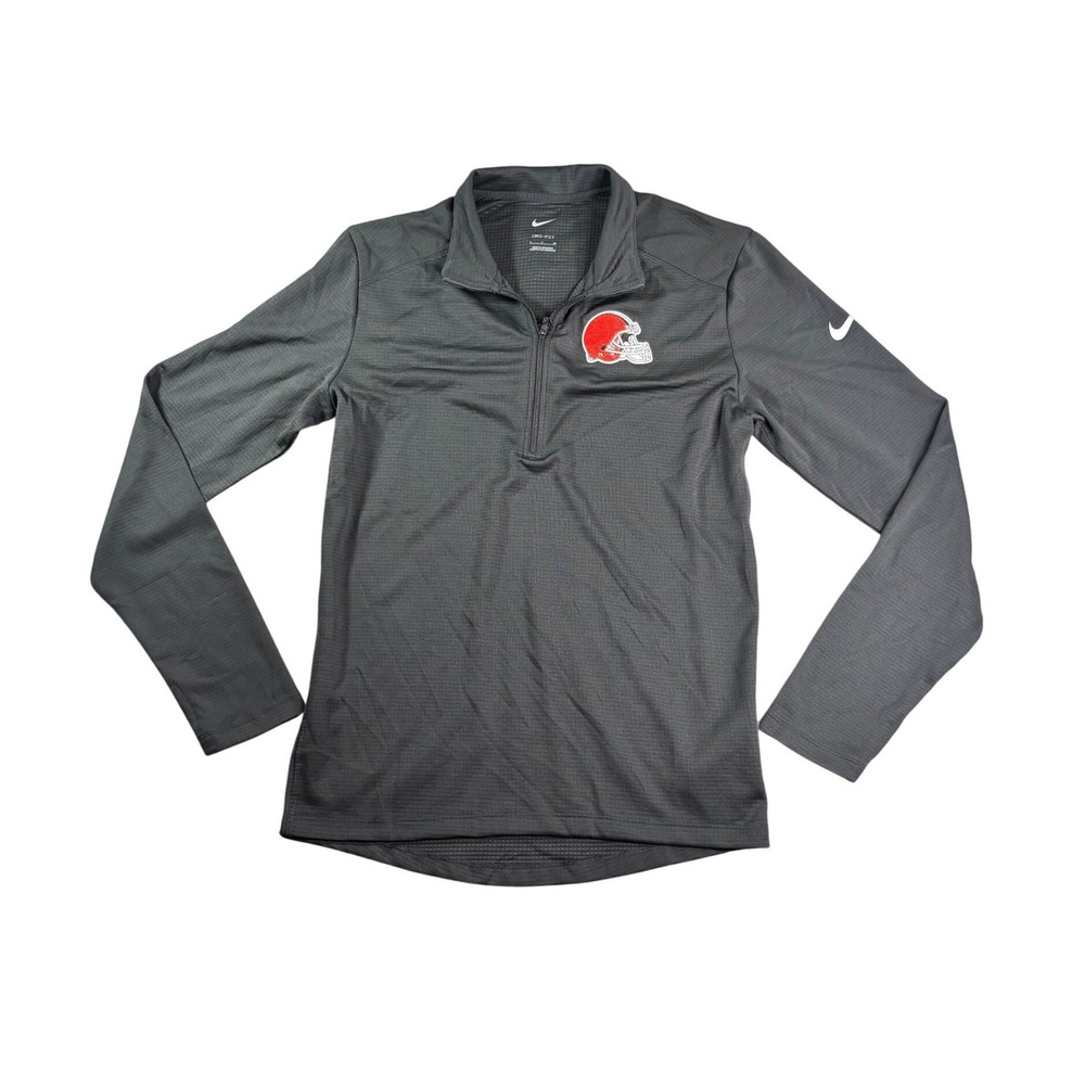 Nike Cleveland Browns Dri-FIT 1/4 Zip Pullover Gray Mens Small NKMI-06F-9I-JT2